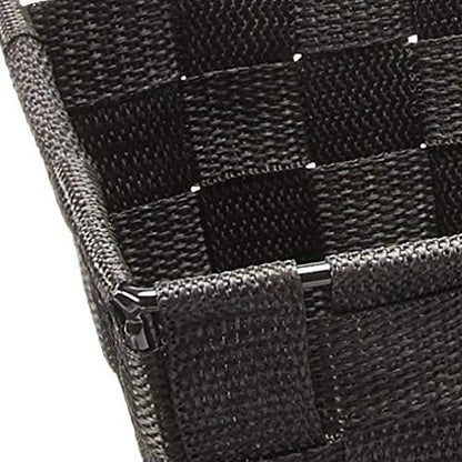 Whitmor 6581-2712-BLK Woven Strap Small Shelf Tote Black (Pack of 6)