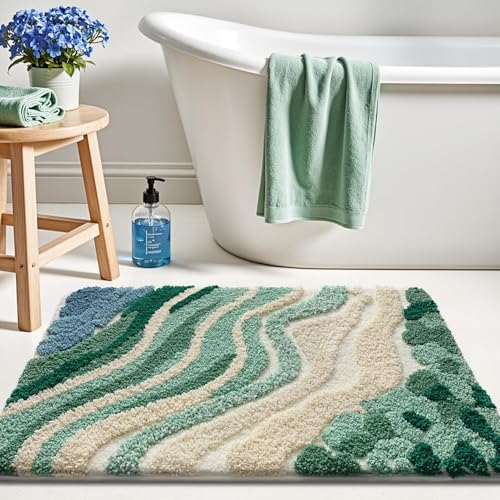 LUMI Beach Bathroom Rug 24x36, Soft Absorbent Bath Mat, Non Slip