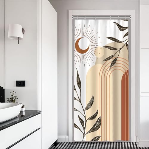 Boho Moon Stall Shower Curtain with Hooks 36x72 Inch
