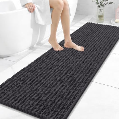 OLANLY Bathroom Runner Rugs 59x20, Thick Soft Absorbent Chenille Bath Rugs