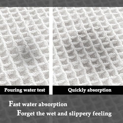 ZALL Waffle Bath Mat White Super Absorbent Non Slip Bathroom Rug 24x36inch,Machine Washable Ultra Soft Floor Mats