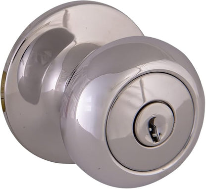 Design House 779025 Cambridge Keyed Entry Door Knob Polished Chrome