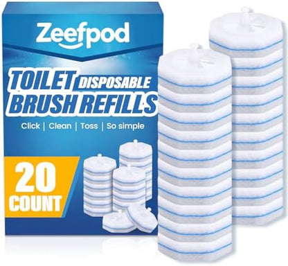 20 Pack Toilet Brush Refills, Disposable Toilet Cleaning Pads