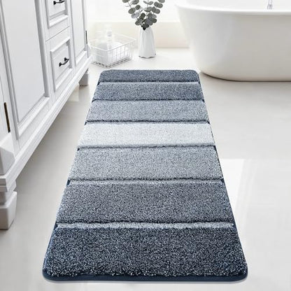 COSY HOMEER Bathroom Rugs 59x20,Ultra Soft Absorbent Bath Mat,Dark Blue