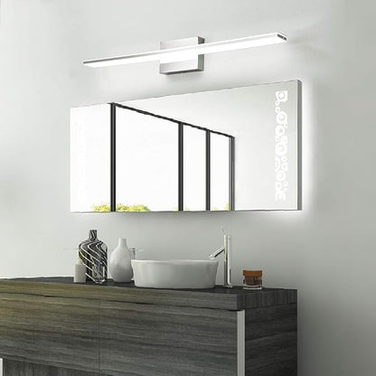 Modern Vanity Light Bar 16W Over Mirror Lights Fixtures for Bathroom Indoor LED Bath Vanity Light Chrome Bathroom Lighting Acrylic Wall Lights Fixtures for Restroom Bedroom Living Room 6000K