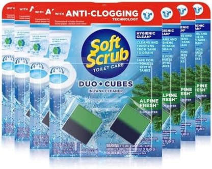 Soft Scrub In-Tank Toilet Cleaner Duo-Cubes, Alpine Fresh, 2 Count, 7-Pack