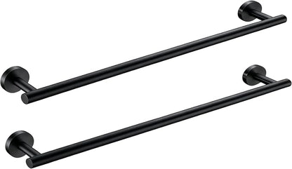 SEIDO 36 Inch Matte Black Towel Bar 2 Pack, Anti-Dropping Thicken 304 Stainless Steel Towel Holder, 22 lb Heavy Duty Towel Rod for Bathroom Wall, 33" Hanging Length, for Kitchen, Lavatory, Laundry