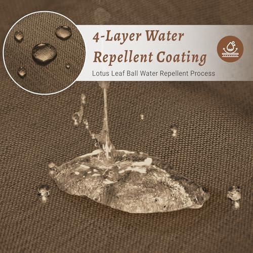 WONICY No Hook Shower Curtain with Liner for Bathrooms, Brown, 71 x 74