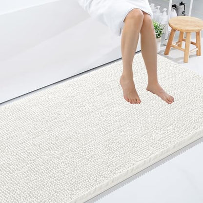Smiry Bathroom Rugs 120X36, Luxury Chenille Extra Soft Absorbent Bath Mat