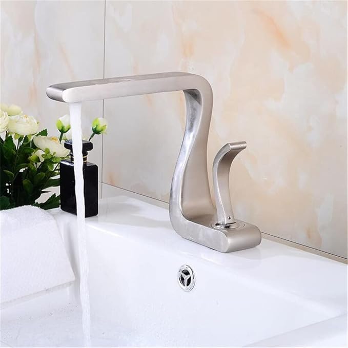 Bathroom Faucet Mixer Tap Brass Wash Basin Hot and Cold Sink Modern-ORB(Nickel)