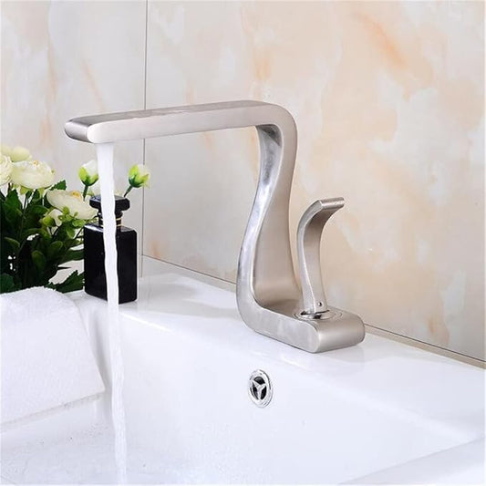 Bathroom Faucet Mixer Tap Brass Wash Basin Hot and Cold Sink Modern-ORB(Nickel)