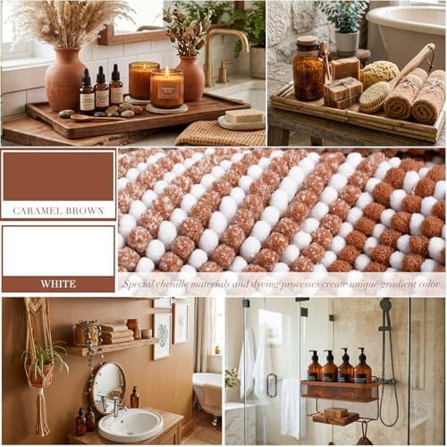 BSICPRO Bathroom Rugs Sets 2 Piece, Non Slip Bath Mats, Caramel Brown