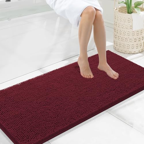 Smiry Bathroom Rugs 47X20, Luxury Chenille Extra Soft Absorbent Bath Mat