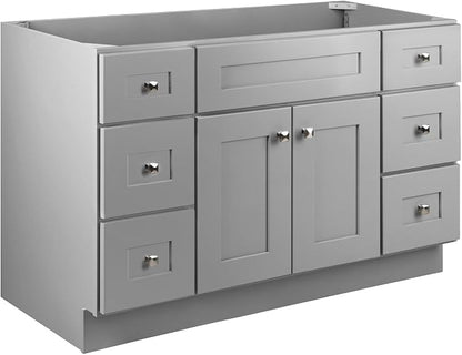 Design House Brookings Bathroom Vanity, 48", Gray | Adjustable Hinges, Freestanding, Contemporary/Modern, Wood, Bath, 599001-GRY