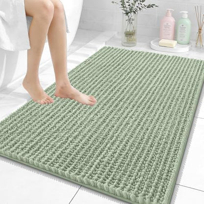 OLANLY Large Bathroom Rugs 40x32, Thick Soft Absorbent Chenille Bath Rugs