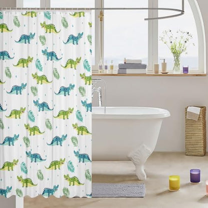Feelyou Alligator Decor Fabric Shower Curtains Cartoon Australian Crocodile Shower Curtain for Kids Boys Girls Palm Leaves Bathroom Waterproof Accessories with Hooks Cute Wild Animal,72x72 Inches