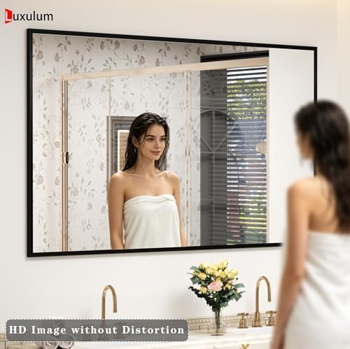 Black Framed Bathroom Mirror for Over Sink 55x40
