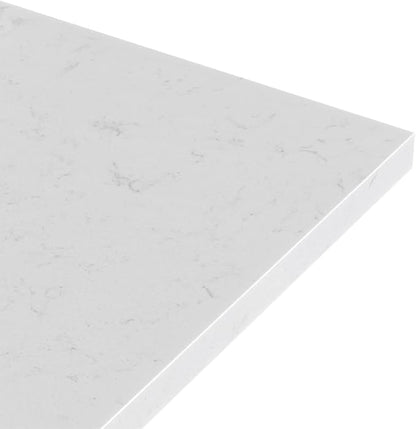 ARIEL Cambridge 66-inch Bathroom Vanity with Sink,Solid Wood, 1.5-inch Carrara White Quartz Countertop, Double Rectangular Porcelain Sink, 4 Soft Closing Doors, 6 Dovetail Drawers, White Oak