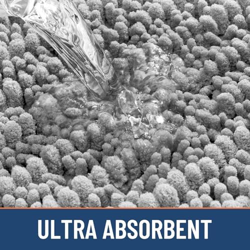 Smiry Bathroom Rugs 34X21, Extra Soft Rubber Backing Chenille Bath Mats