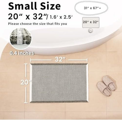 Waffle Bath Mat, Boho Bathroom Rugs Non Slip Washable, 20" x 32"