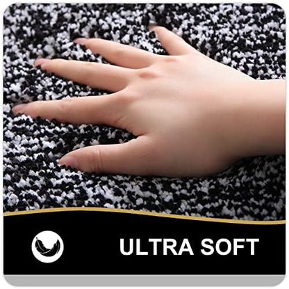 OLANLY Bathroom Runner Rugs 59x20, Extra Long Bath Mats for Bathroom, Black