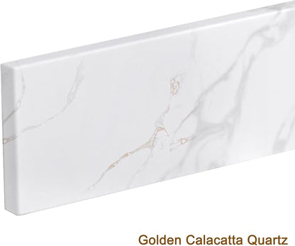 21 in. W x 4 in. H Sidesplash in Golden Calacatta, 21 Inch Universal Bathroom Vanity Sidesplashes, Quartz Side Splash for Bathroom Vanity Sink Top