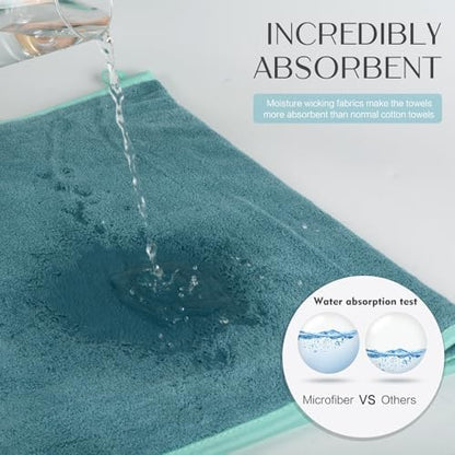 KinHwa Hand Towels for Bathroom, Microfiber Face Towels, 16x30 Inch, 2Pack