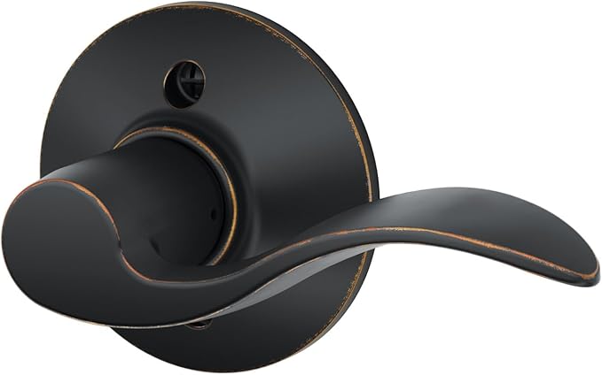 Schlage F170 ACC 716 RH Right Handed Accent Door Lever, One Sided Non-Turning Dummy Door Handle, Aged Bronze