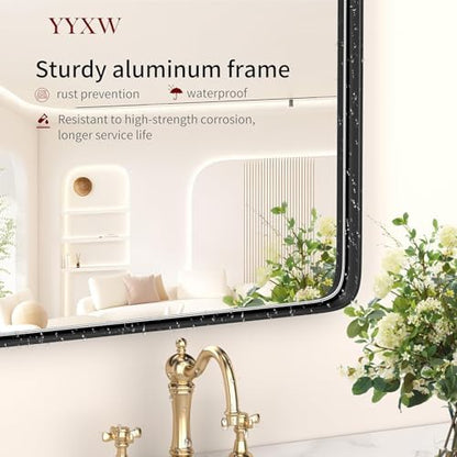 48" x 36" Large Black Bathroom Mirrors for Over Sink