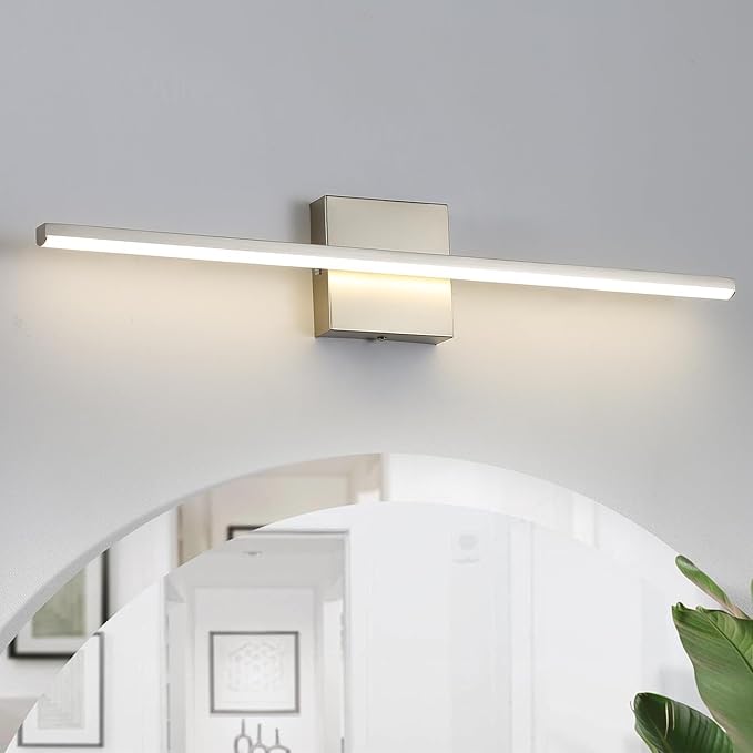 Modern Bathroom Vanity Light 24 Inch, 18W Brushed Nickel Bathroom Light Fixture Over Mirror, Dimmable 5CCT LED Wall Sconce Lighting for Restr