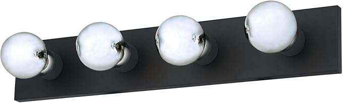 Westinghouse 6117600 Traditional Four-Light Indoor Vanity Light Fixture, Matte Black