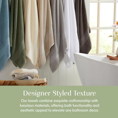 Springtree Home Oversized Bath Towel Set | 2-Pack | 100% Cotton | Aegean
