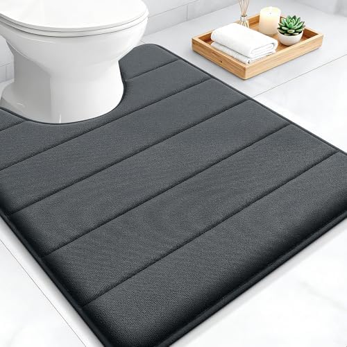 OLANLY Memory Foam Toilet Rugs U Shaped 24x20, Super Soft and Absorbent