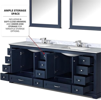 Dukes 84 in. W x 22 in. D Navy Blue Double Bath Vanity
