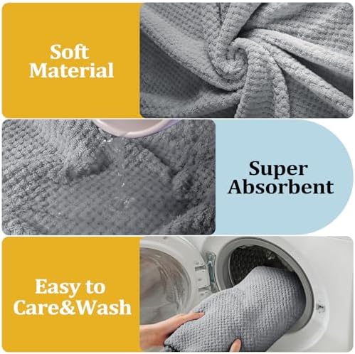 Mixweer 20 Pcs Bath Towel and Washcloths Set for Bathroom, Light Gray