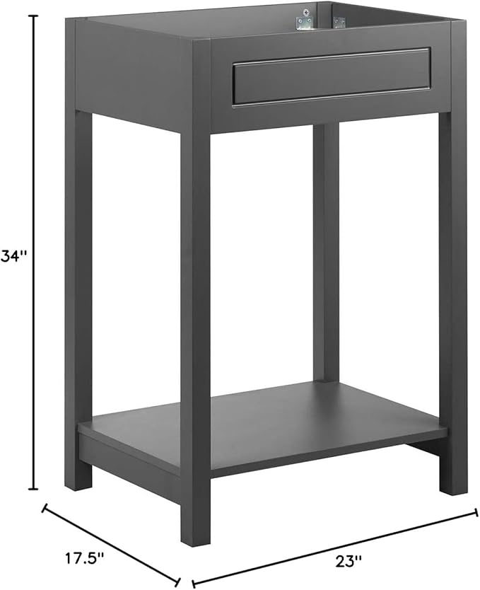 Modway Altura 24" Bathroom Vanity Cabinet (Sink Basin Not Included), 24 Inch, Gray