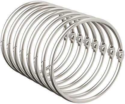 Bathway Shower Curtain Rings, Shower Curtain Hooks 12 Pcs Anti-Drop Shower Rings for Curtain, Brushed Nickel Shower Curtain Rings Rust Proof, Metal Shower Hooks for Shower Curtain Rod Bathroom