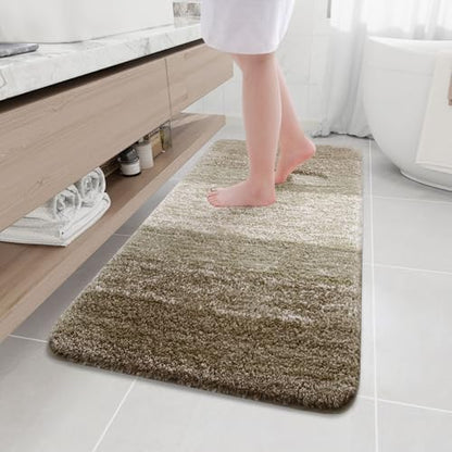 Arotive Microfiber Bathroom Rugs, Shaggy Soft Absorbent Bath Rug, 47x24