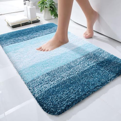 OLANLY Small Bathroom Rugs 24x16, Extra Soft Absorbent Microfiber Bath Rugs