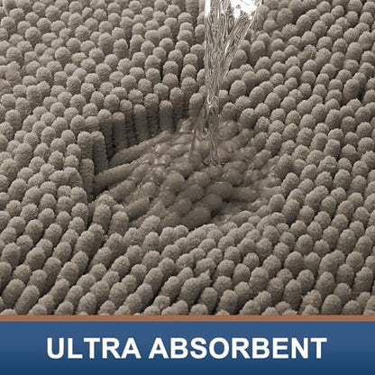 Smiry Bathroom Rugs 24X16, Luxury Chenille Extra Soft Absorbent Bath Mat