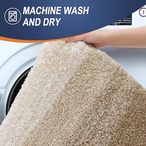 OLANLY Bathroom Runner Rug 54x24, Extra Soft Absorbent Microfiber Bath Rugs