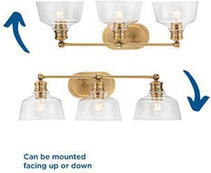 Progress Lighting P300397-163 Singleton Collection 3-Light Vanity Light Vintage Brass