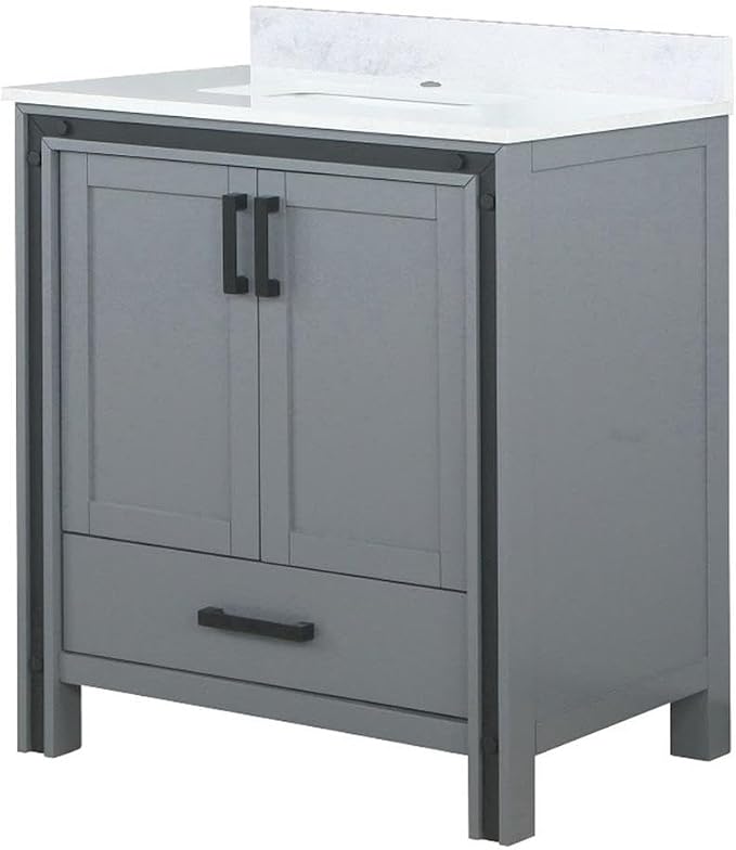 Ziva 30 in W x 22 in D Dark Grey Bath Vanity and Cultured Marble Top