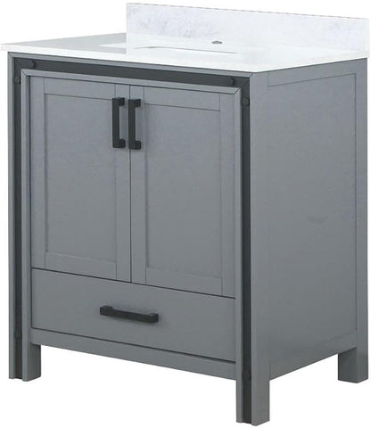 Ziva 30 in W x 22 in D Dark Grey Bath Vanity and Cultured Marble Top