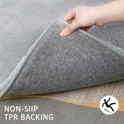 MINIDEAR Bathroom Rugs 47x24 Dark Gray - Thick Memory Foam Bath Mat, Ultra Soft & Plush Fluffy, Non-Slip, Quick Dry, Absorbent Washable Floor Microfiber Mat for Tub, Home Decor Accessories
