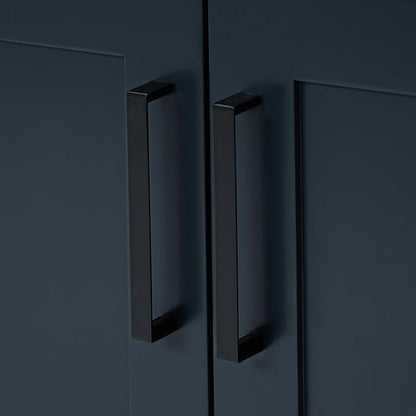 ARIEL Hepburn 60-inch Bathroom Vanity with Sink,Solid Wood, 1.5-inch Carbon Black Quartz Countertop, Double Rectangular Porcelain Sink, Soft Closing Doors, Dovetail Drawers, Midnight Blue