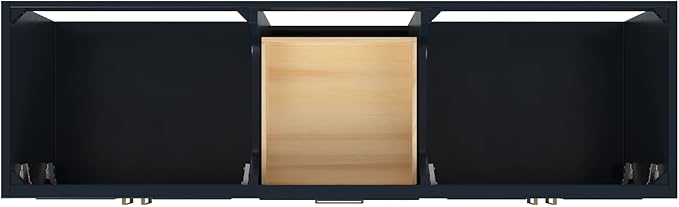ARIEL Stafford 72-inch Bathroom Vanity with Sink,Solid Wood, 1.5-inch Italian Carrara Marble Countertop, Double Rectangular Porcelain Sink, 4 Soft Closing Doors, 6 Dovetail Drawers, Midnight Blue