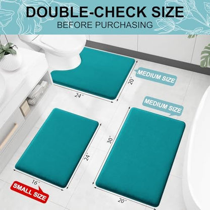 Smiry Memory Foam Bath Mat 24x16, Extra Soft and Absorbent Bathroom Rugs
