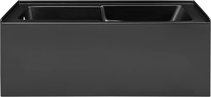 Voltaire 60" x 30" Left-Hand Drain Alcove Bathtub with Apron in Matte Black