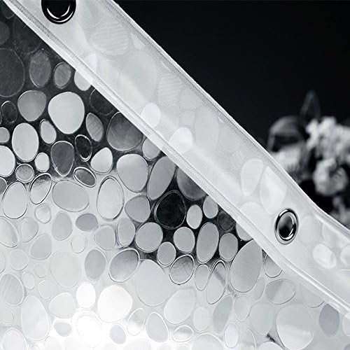 EurCross Extra Long Shower Curtain Liner 84 Inches Long,Weighted Bathroom Shower Curtain 72x84 Inch Liner with 5 Magnets, Heavy Duty, Semi Transparent, Cobblestone